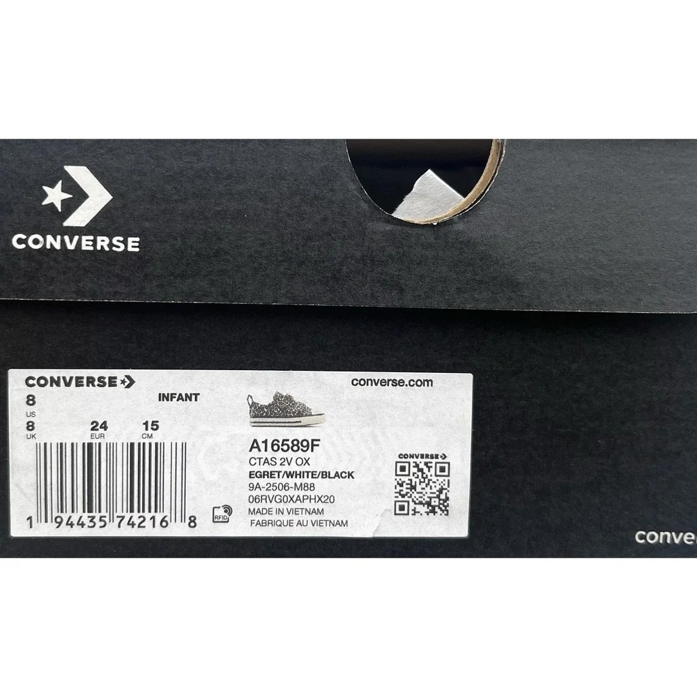 Converse Chuck Taylor Toddler Girls Slip-on Sneakers 8 Brown/White Leopard Print
